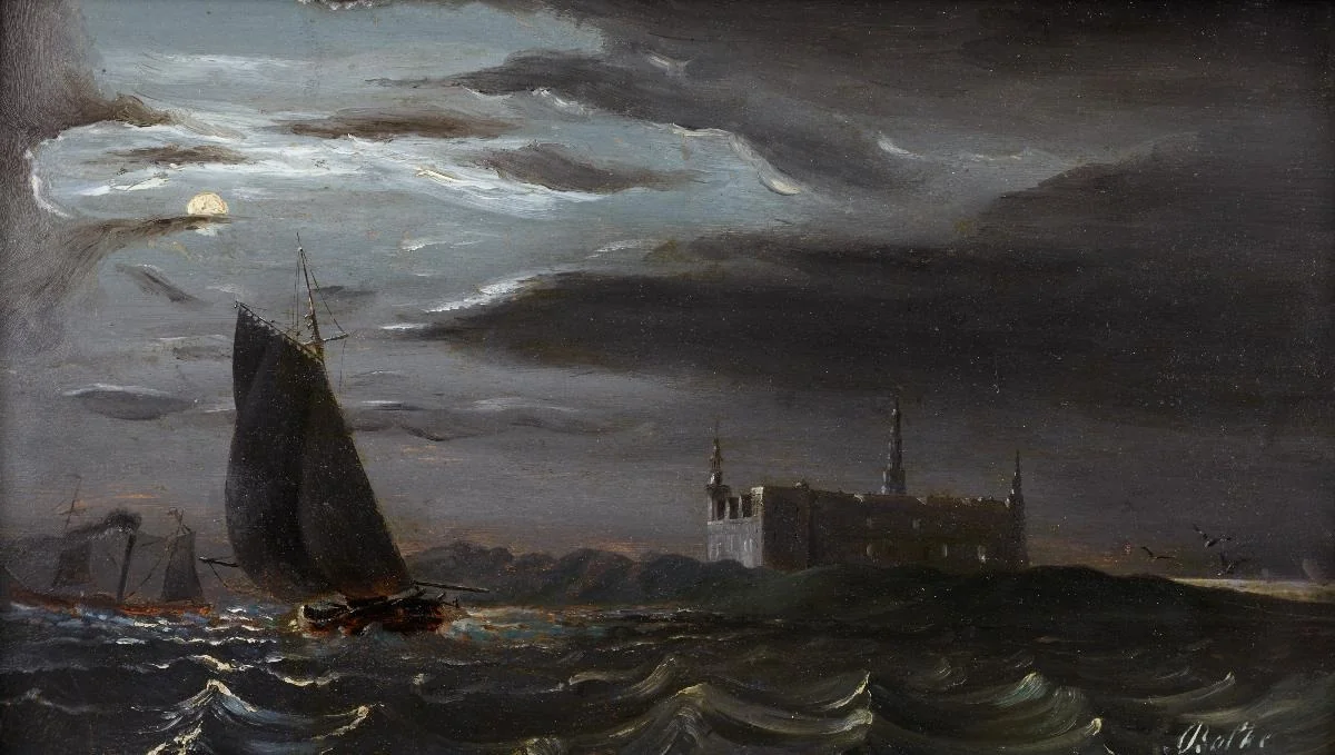 Schloss Kronborg im Mondschein, detail