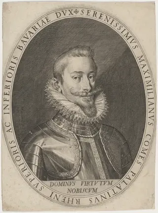 Maximilian I, Duke of Bavaria, by Jan Sadeler I, ink, 1575