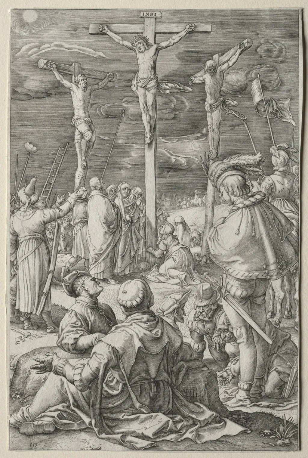The Passion: Christ of the Cross between the Two Thieves, by Hendrick Goltzius, 1597