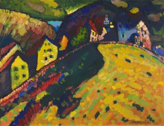 Houses at Murnau, by Wassily Kandinsky, oil, 1909