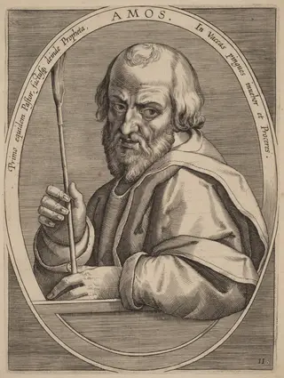 Amos, by Theodor Galle, ink, 1613