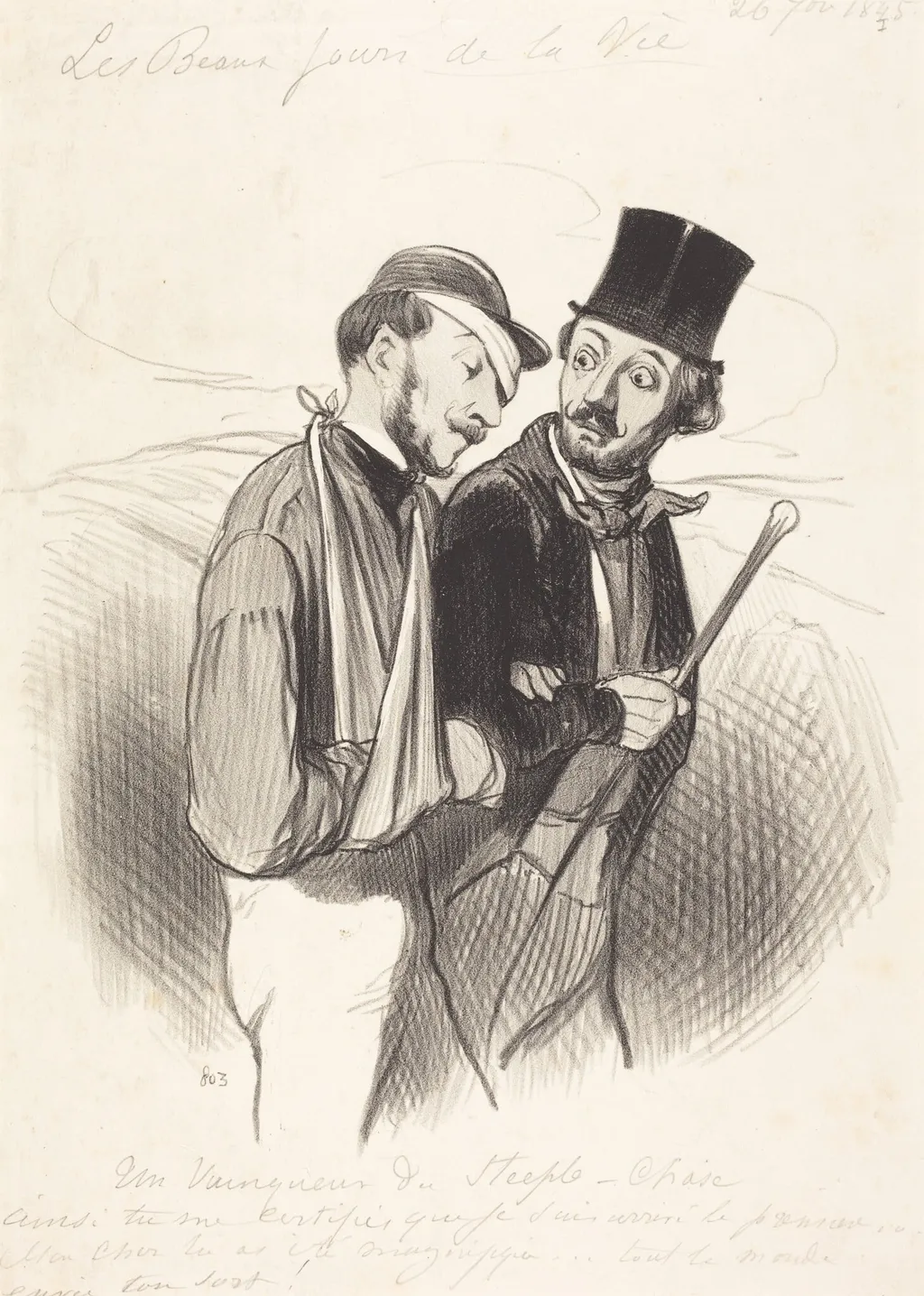 Un Vainqueur de Steeple-chase, by Honoré Daumier, ink, 1845