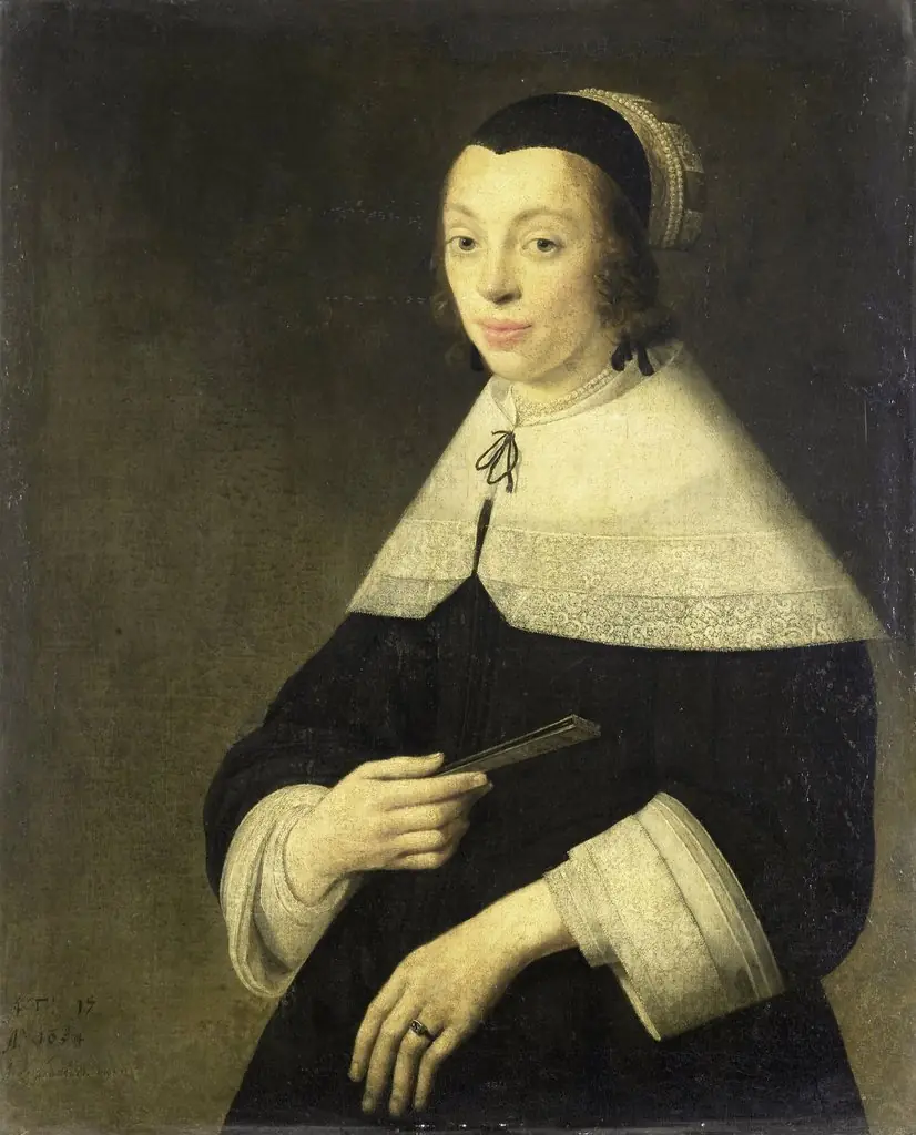 Portrait of a young woman, by Anthonie Palamedesz, oil, 1654