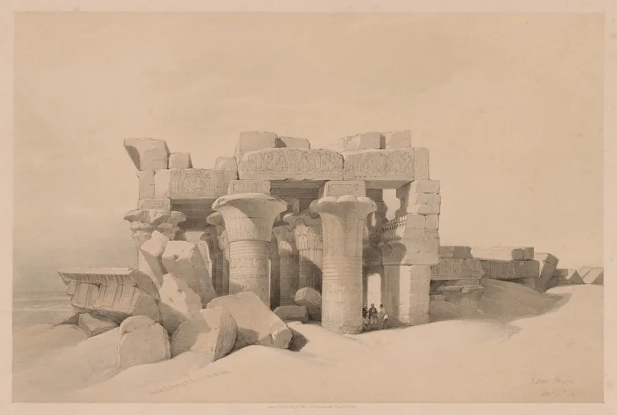 Egypt and Nubia: Volume II - No. 42, Ruins of Kom Ombo, detail