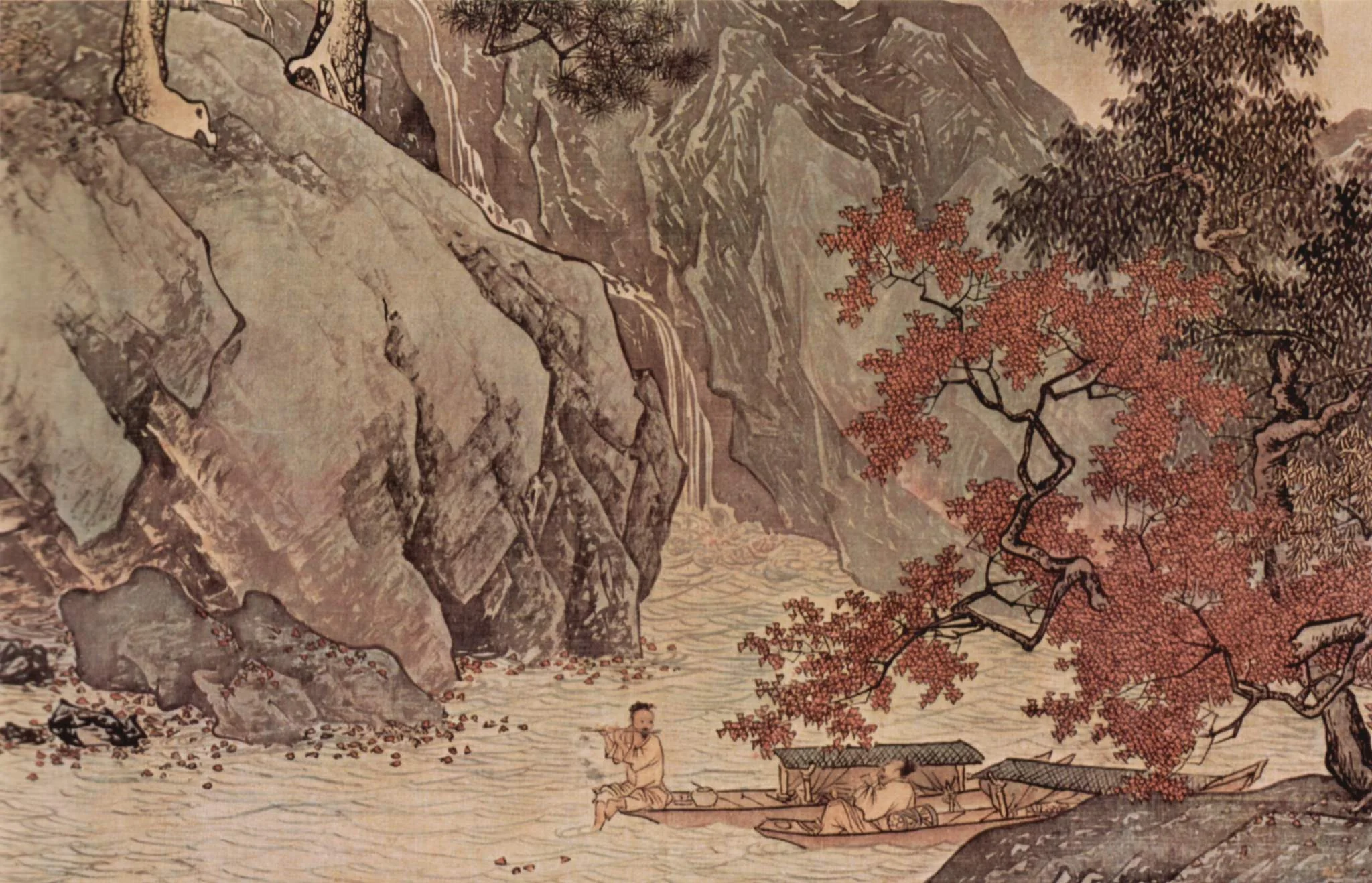 Fishing in Reclusion among Mountains and Rivers, detail