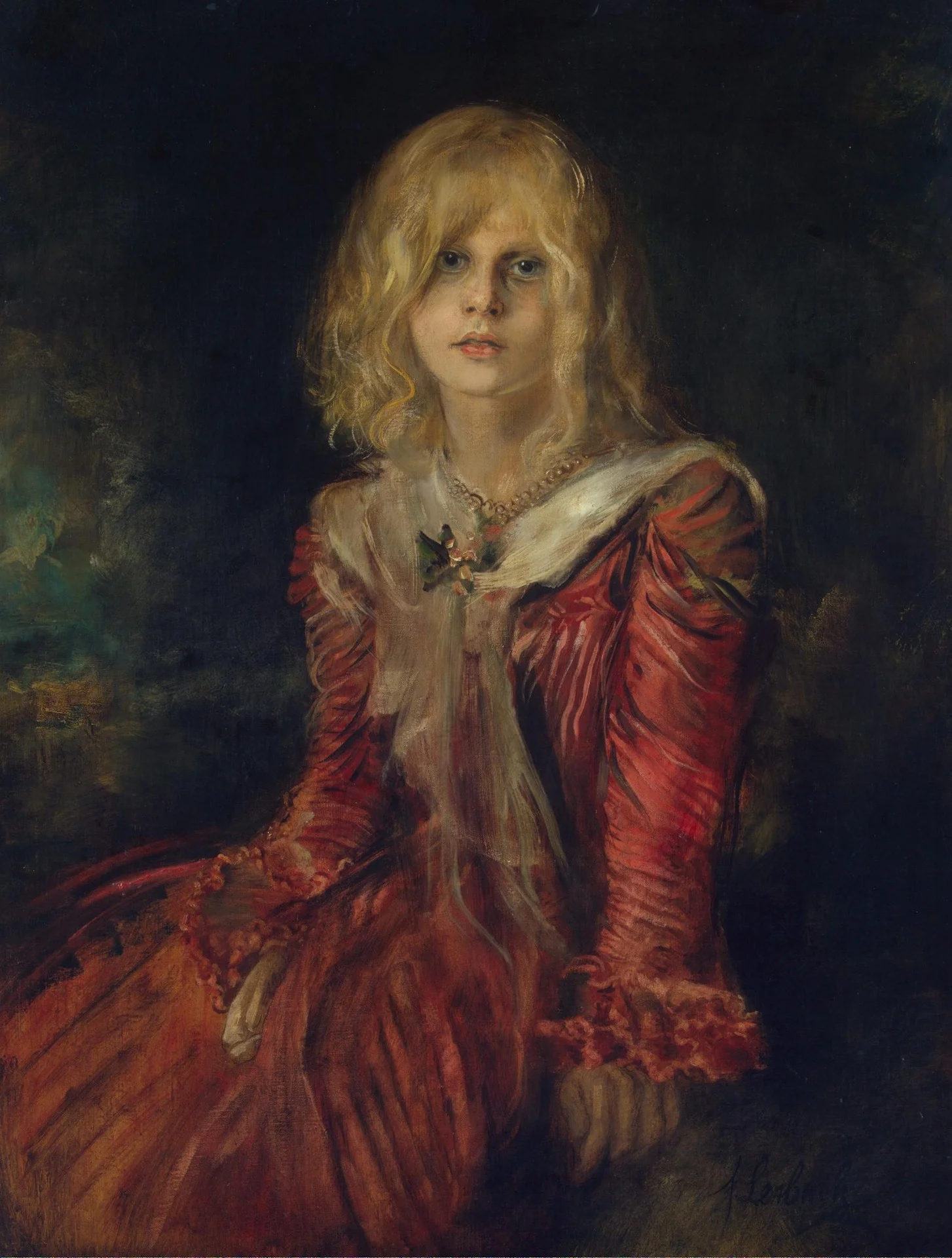 Portrait of Marion Lenbach, detail