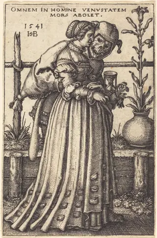 The Lady and Death, by Sebald Beham, ink, 1541