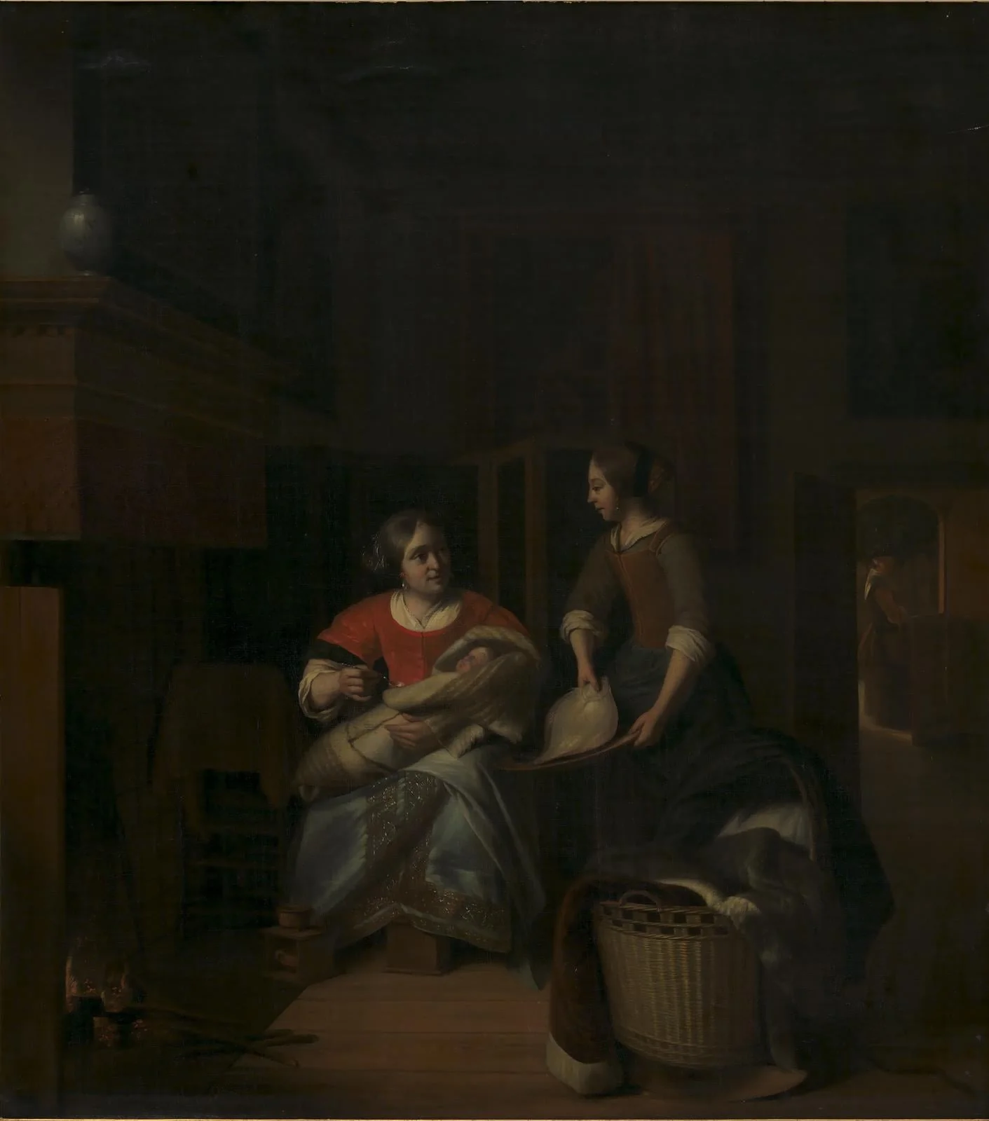 A Housewife Instructing her Maid, detail