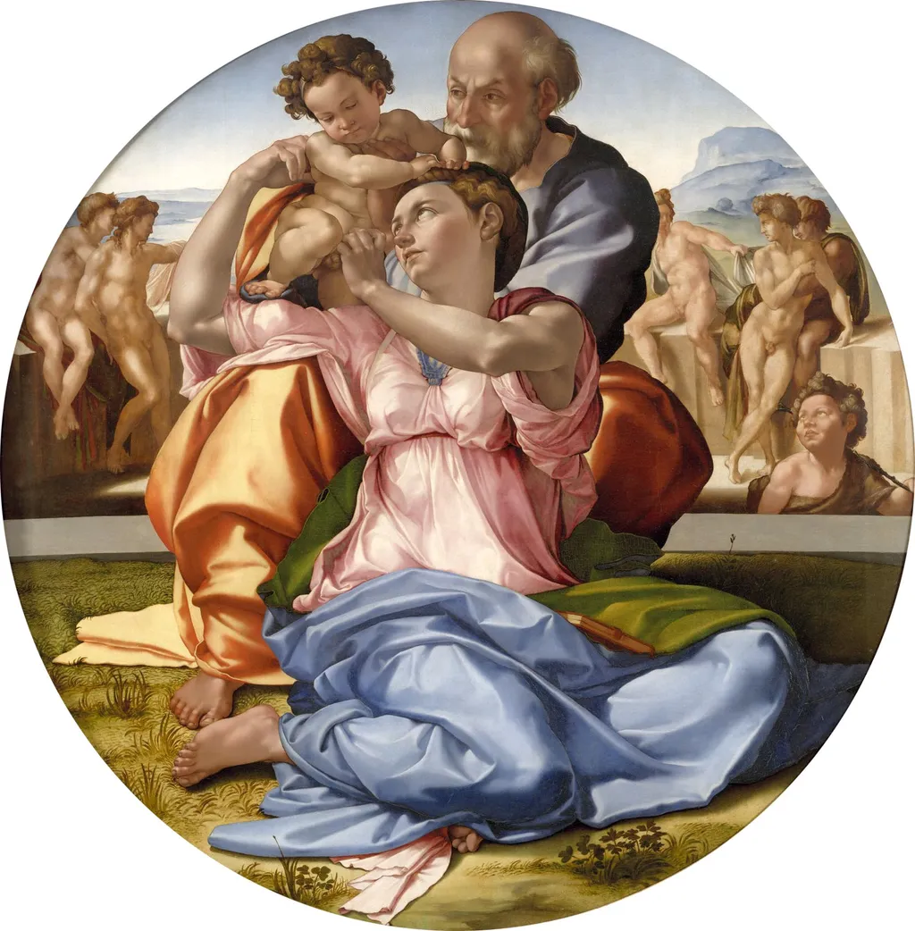 Doni Tondo, by Michelangelo, oil, 1500