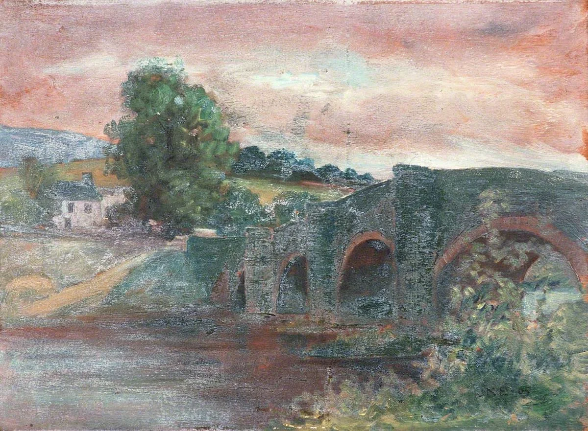 Dee Bridge at Cynwyd, detail