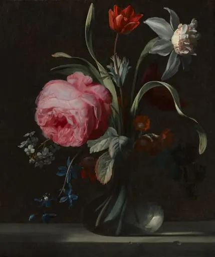 Flowers in a Vase, by Simon Pietersz Verelst, unspecified, 1669