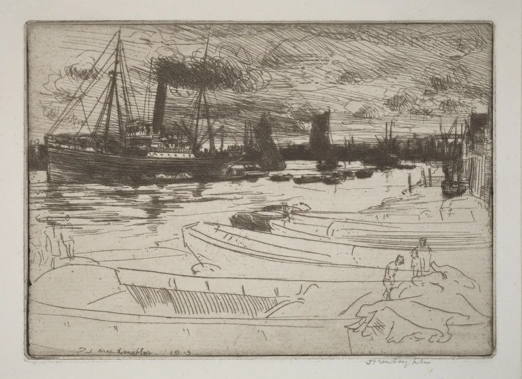 Evening Light, by Donald Shaw MacLaughlan, ink, 1913