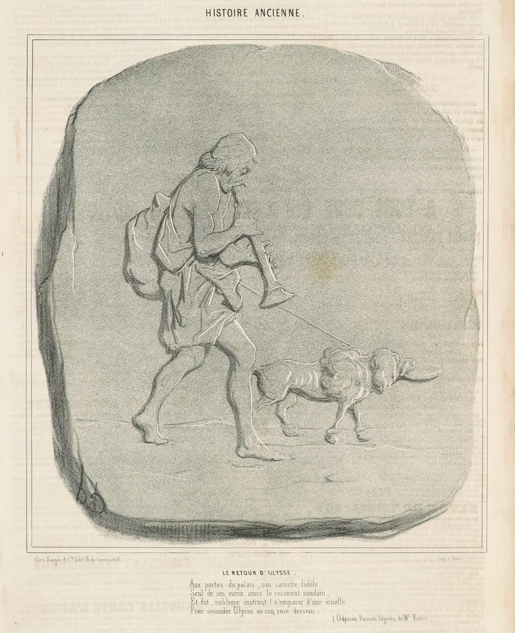 Le retour d'Ulysse, by Honoré Daumier, ink, 1842