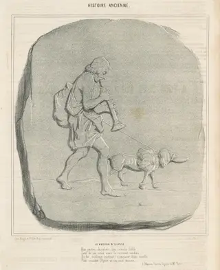 Le retour d'Ulysse, by Honoré Daumier, ink, 1842
