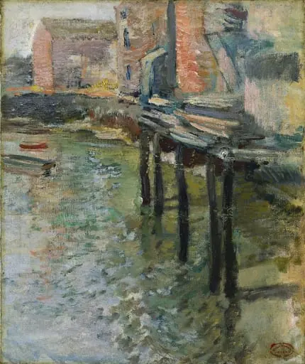 Deserted Wharf (The Old Mill at Cos Cob), by John Henry Twachtman, unspecified, 1899