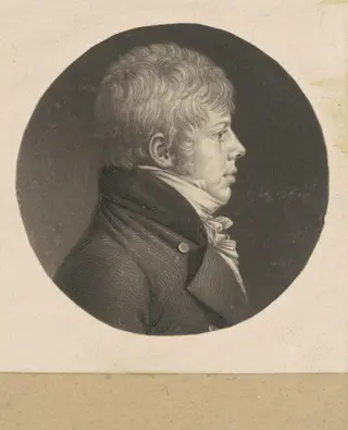 Unidentified Man, by Charles B. J. Févret de Saint-Mémin, ink, 1800