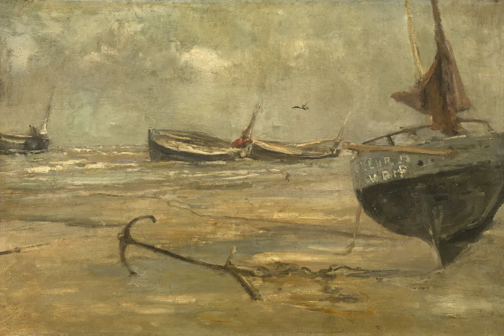 After the Catching of Fish, by Louis Artan, oil, 1873