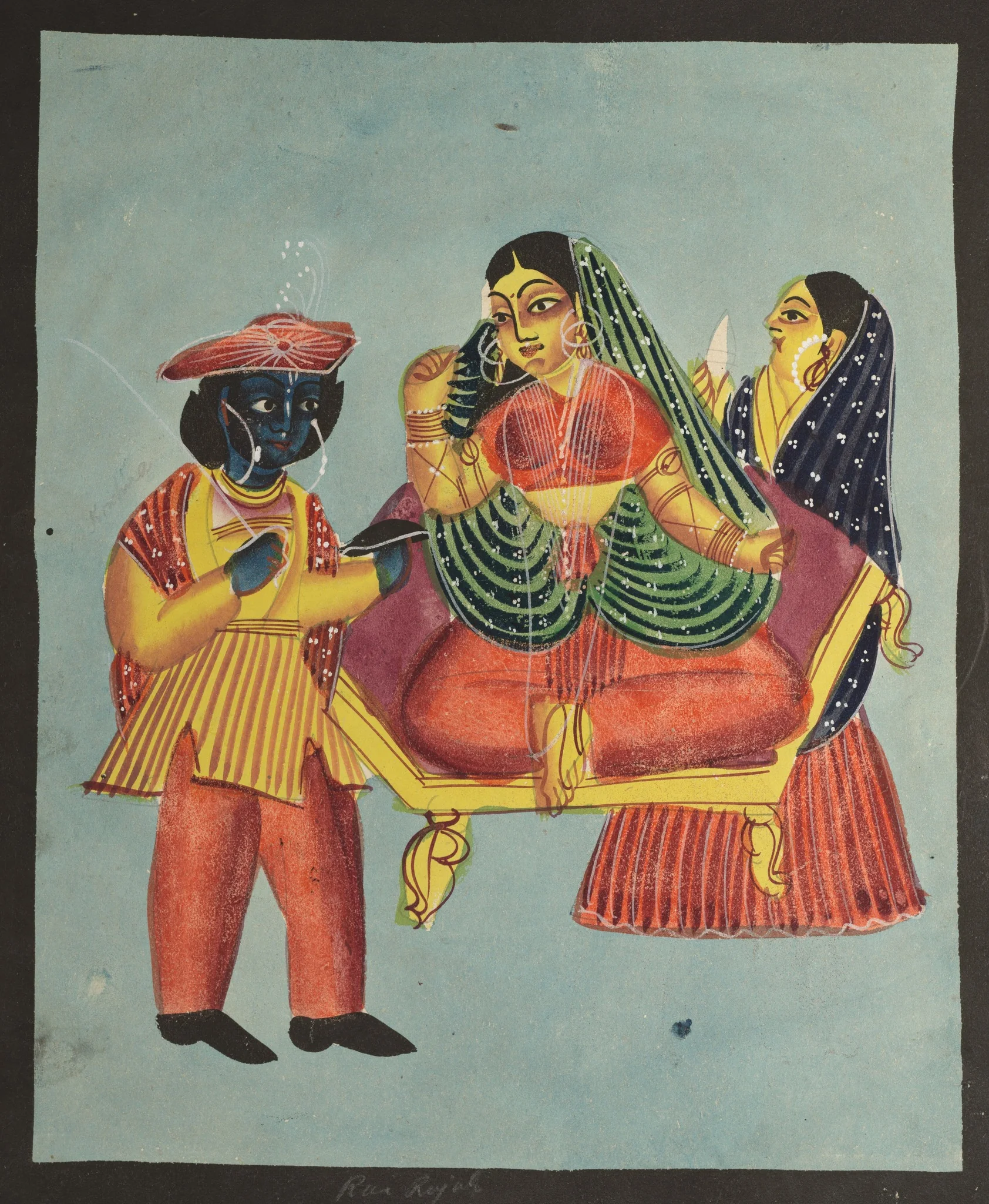 Rai Raja, from a Kalighat album, detail