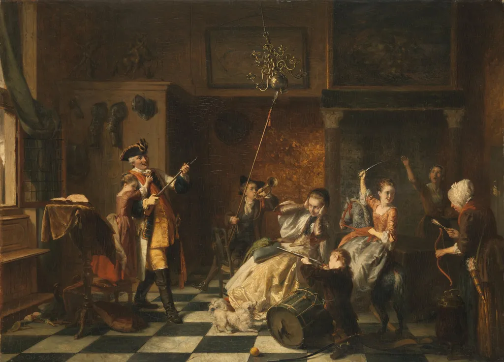 De vadermoorders, ‘Het wil al muizen wat van katten komt’, by David Bles, unspecified, 1869