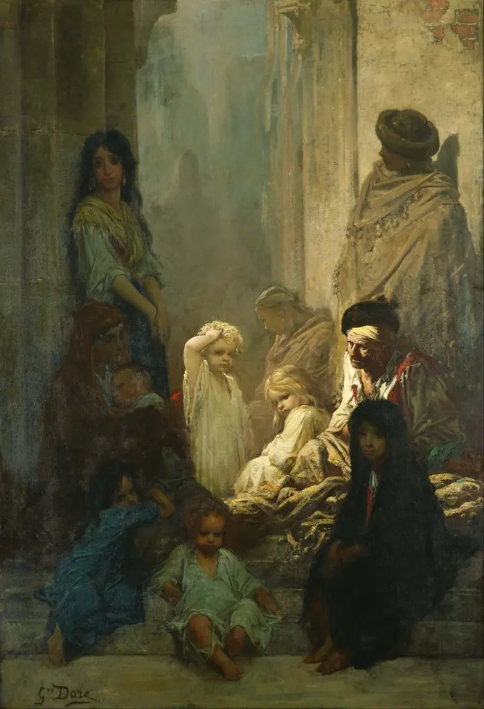 La Siesta, Memory of Spain, by Gustave Doré, oil, 1868