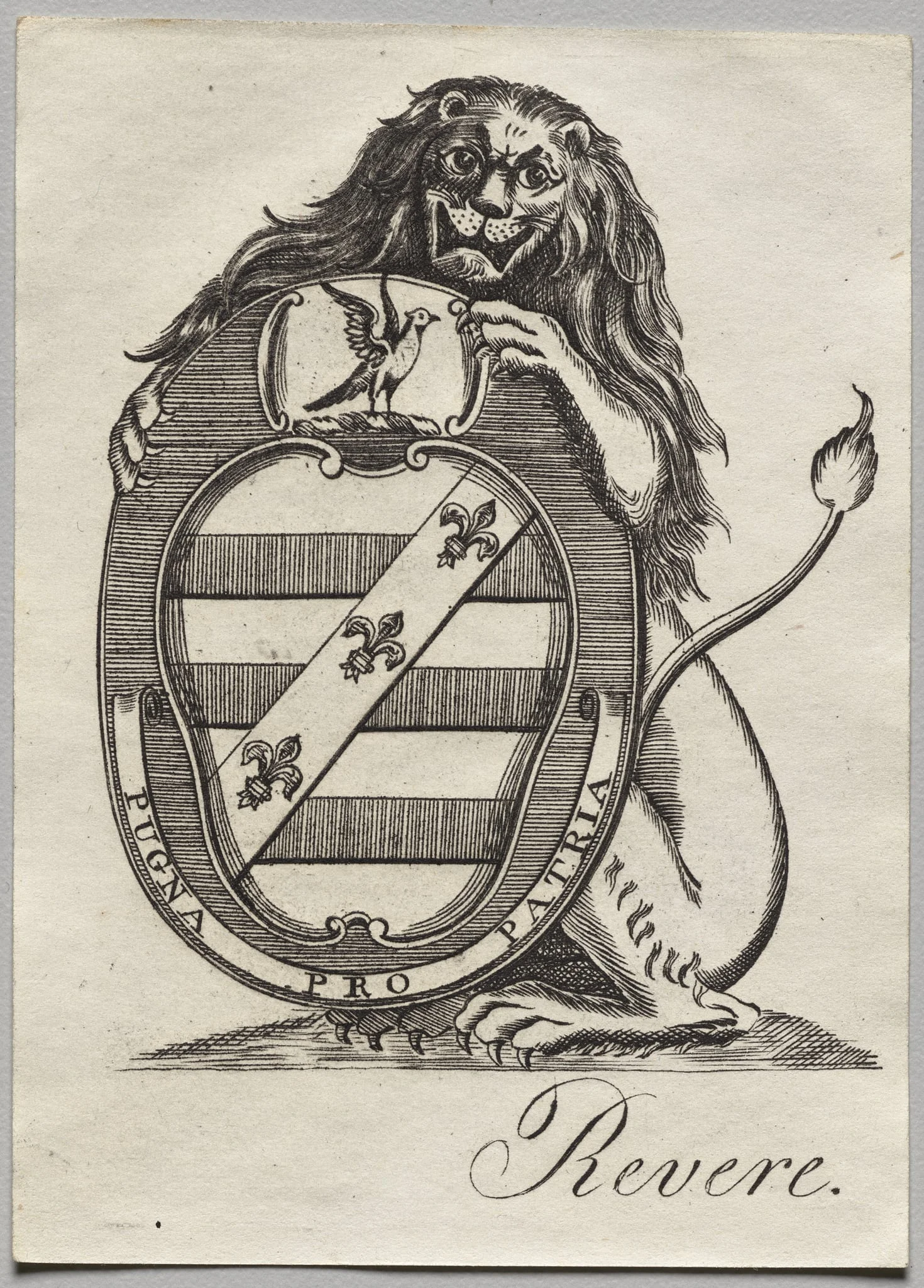 Bookplate: Coat of Arms, detail