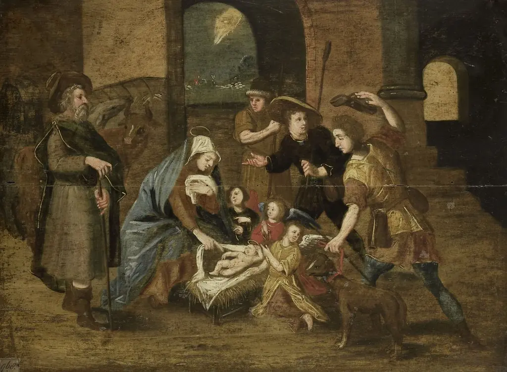 Adoration of the Shepherds, by Maerten de Vos, oil