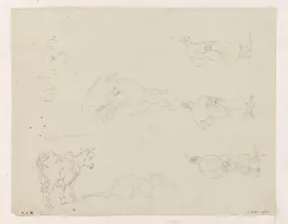 Drawings of figures and animals, by George Chinnery, 9