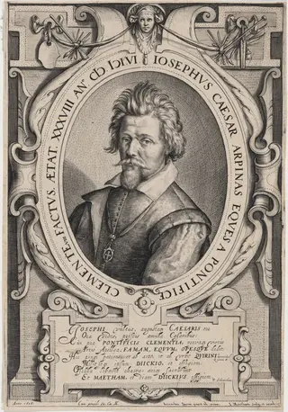 Cesare d'Arpino, by Jacob Matham, ink, 1606
