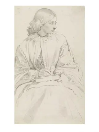 Woman writing, by Daniel Maclise, 1825