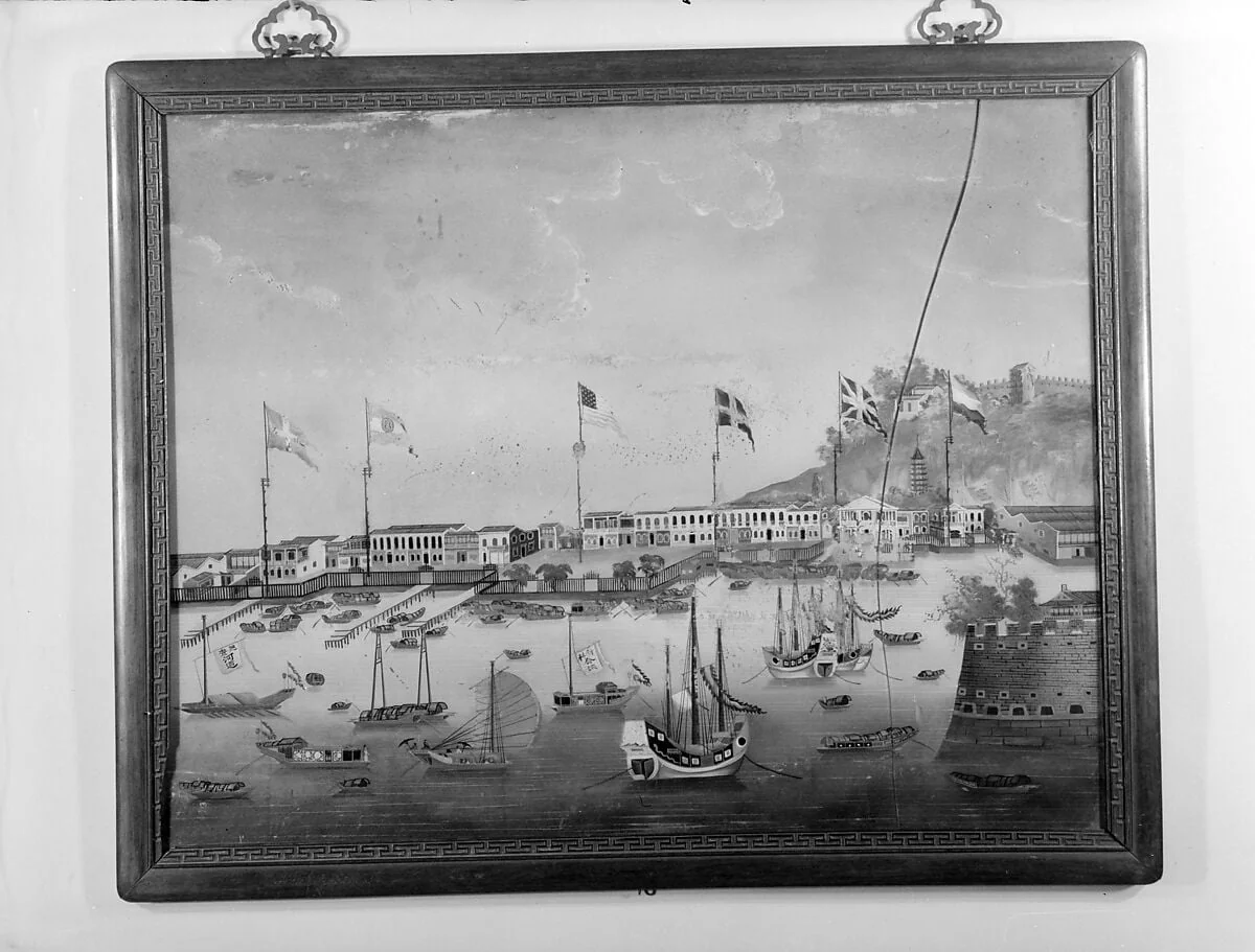 View of the Harbor at Canton, detail