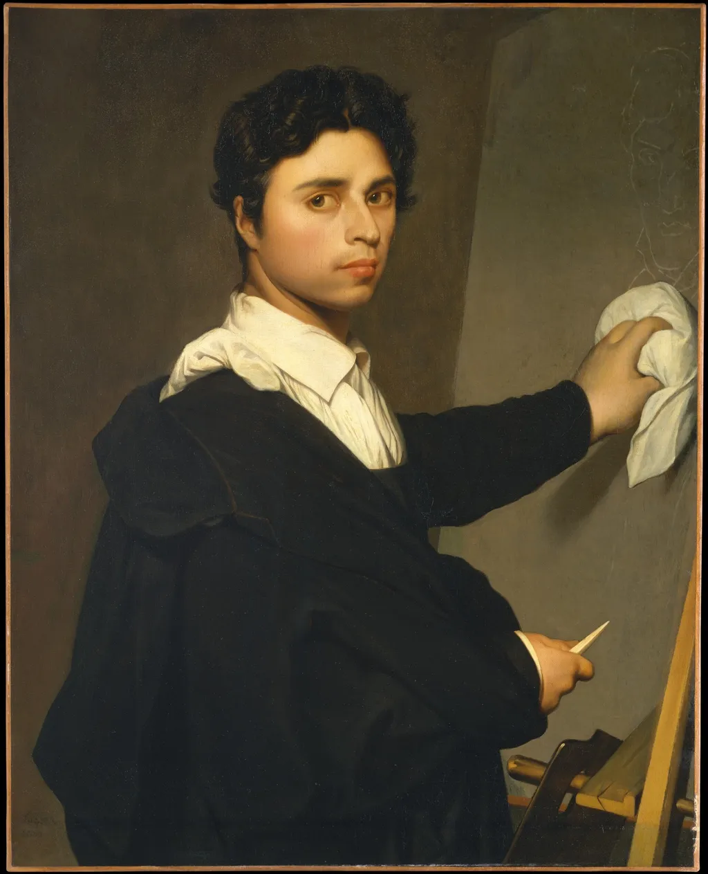 Ingres (1780–1867) as a Young Man, by Laurence-Augustine Jubé Héquet, oil, 1855