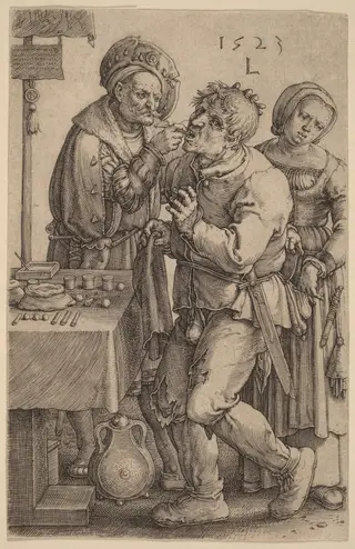 The Dentist, by Lucas van Leyden, ink, 1523