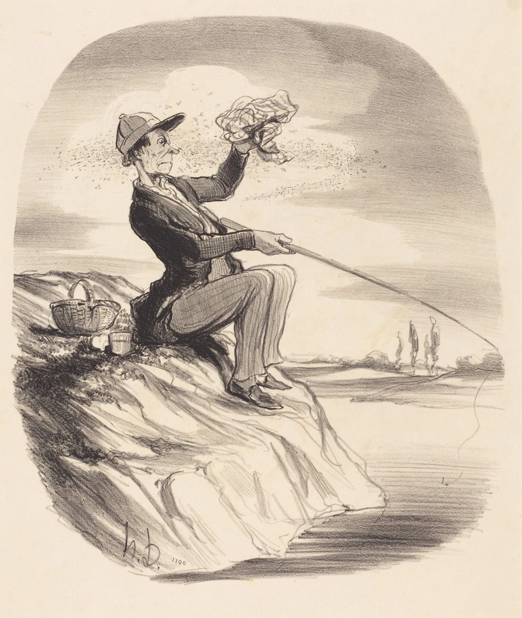 Désagrément d'aller a la pêche..., detail