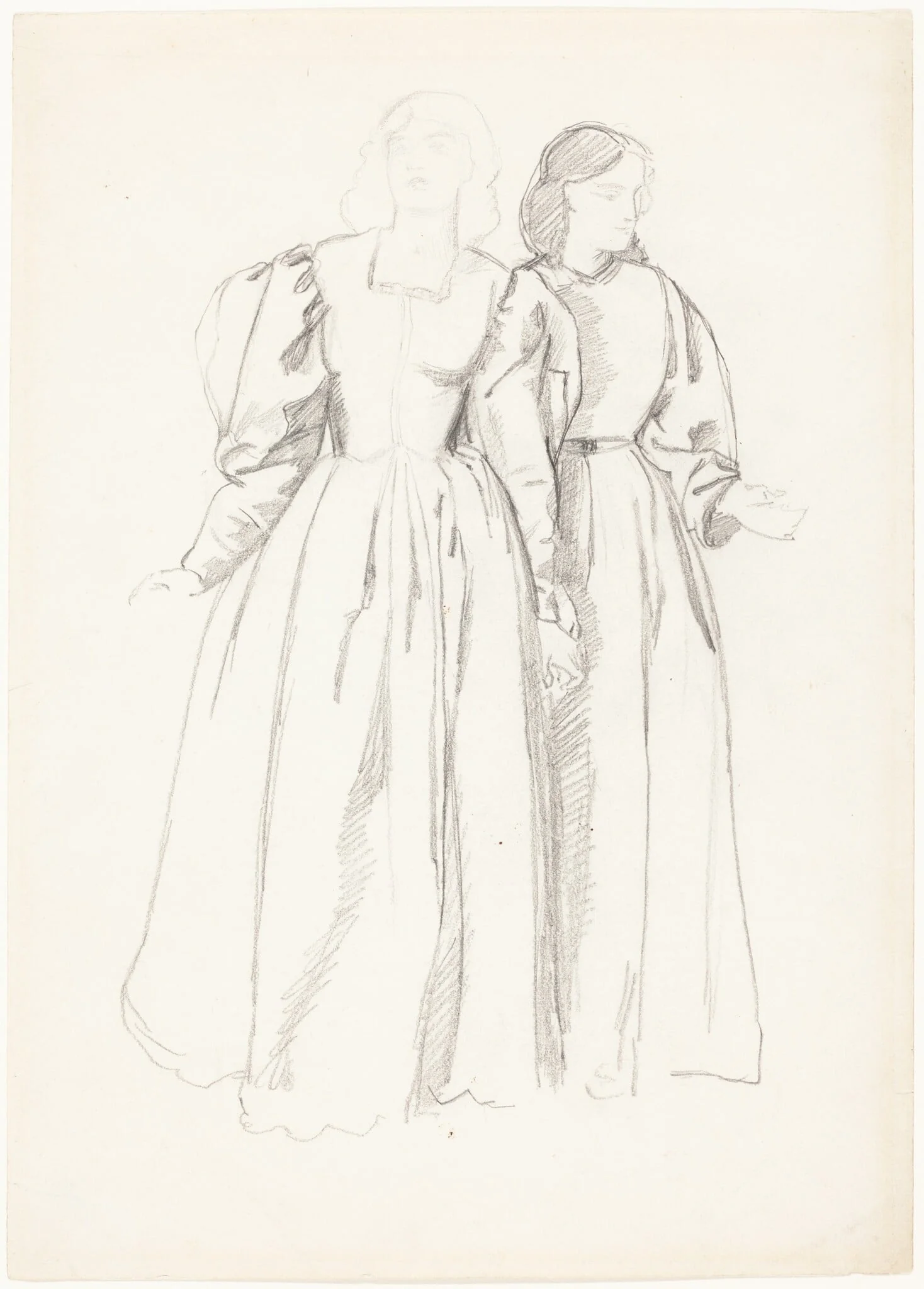 Study of Two Young Women [recto], detail