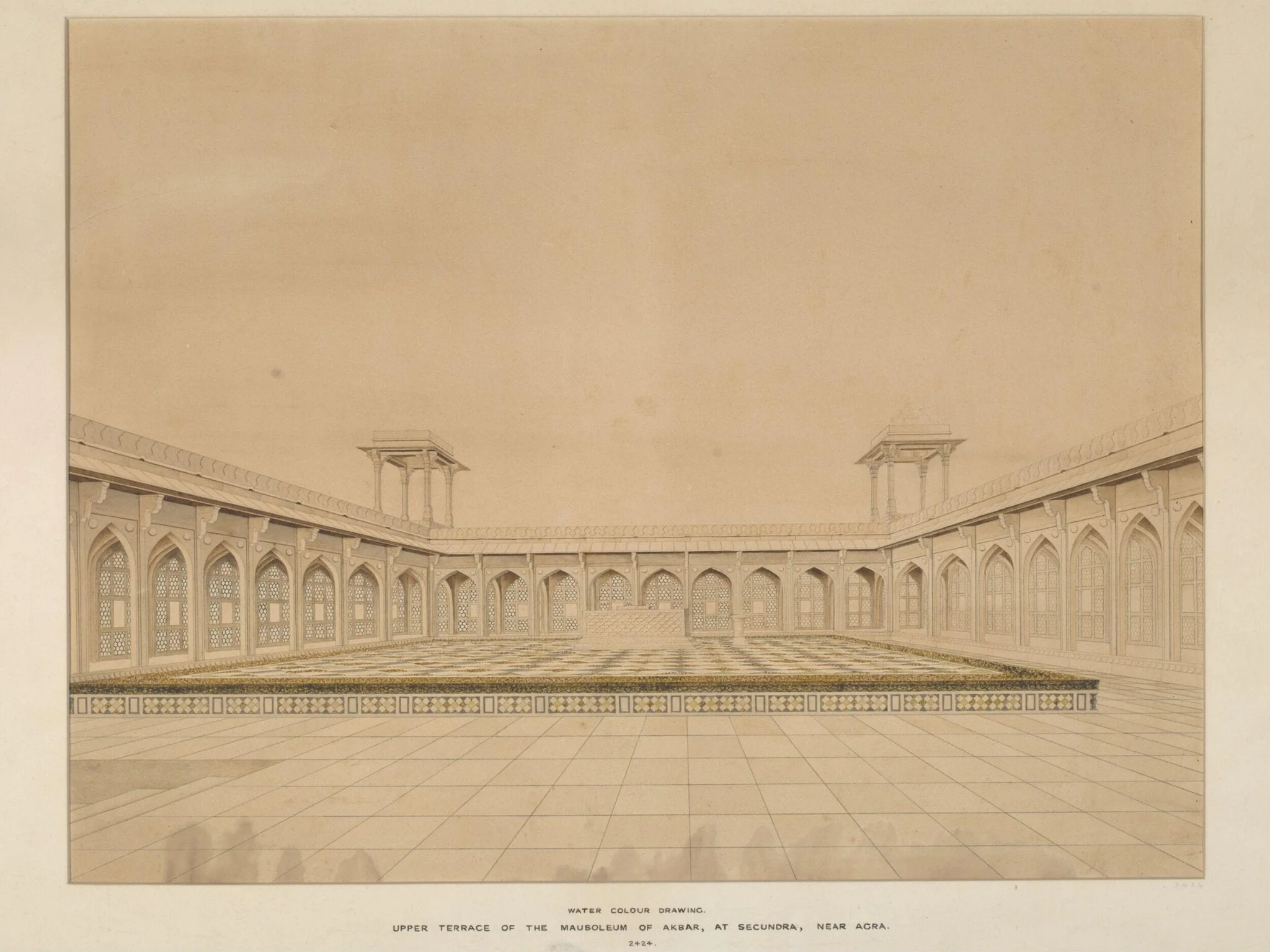 Upper terrace of the Mausolum of Akbar, Sikandra., detail