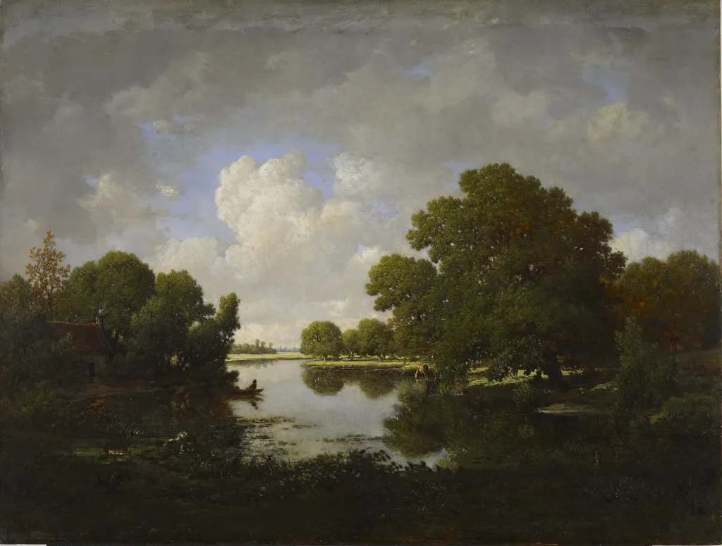 The Banks of the Bouzanne River, by Théodore Rousseau, oil, 1860