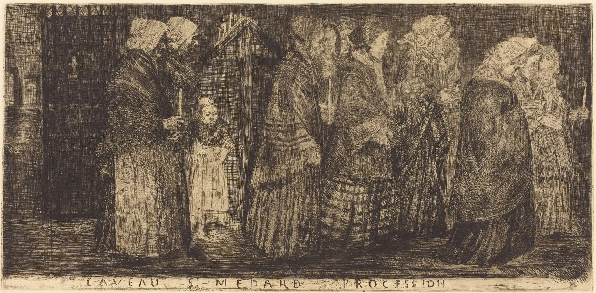 Procession in the Sepulchre of Saint Medard(Procession dans le caveaux de St.-Medard), detail