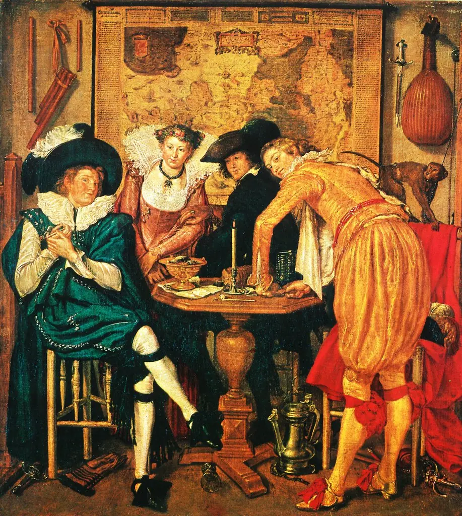 Merry Company, by Willem Pieterszoon Buytewech, oil, 1620