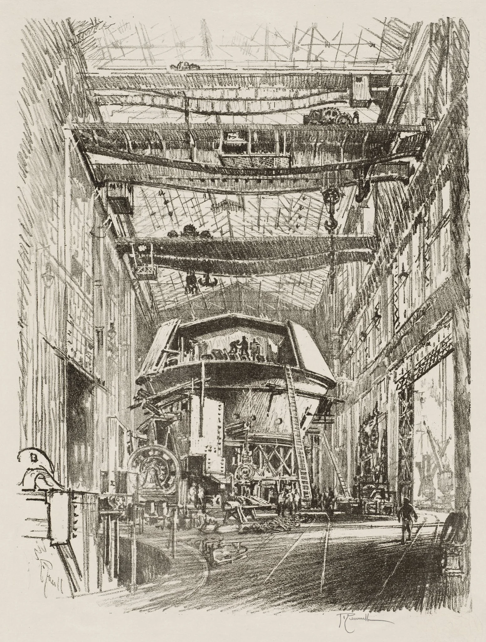 English War Work: Building the Great Turret, detail