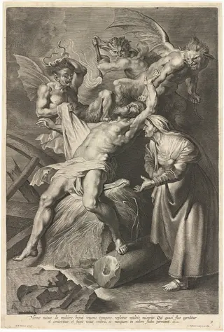 Job Tormented by Demons and Abused by His Wife, by Lucas Emil Vorsterman, ink, 1635