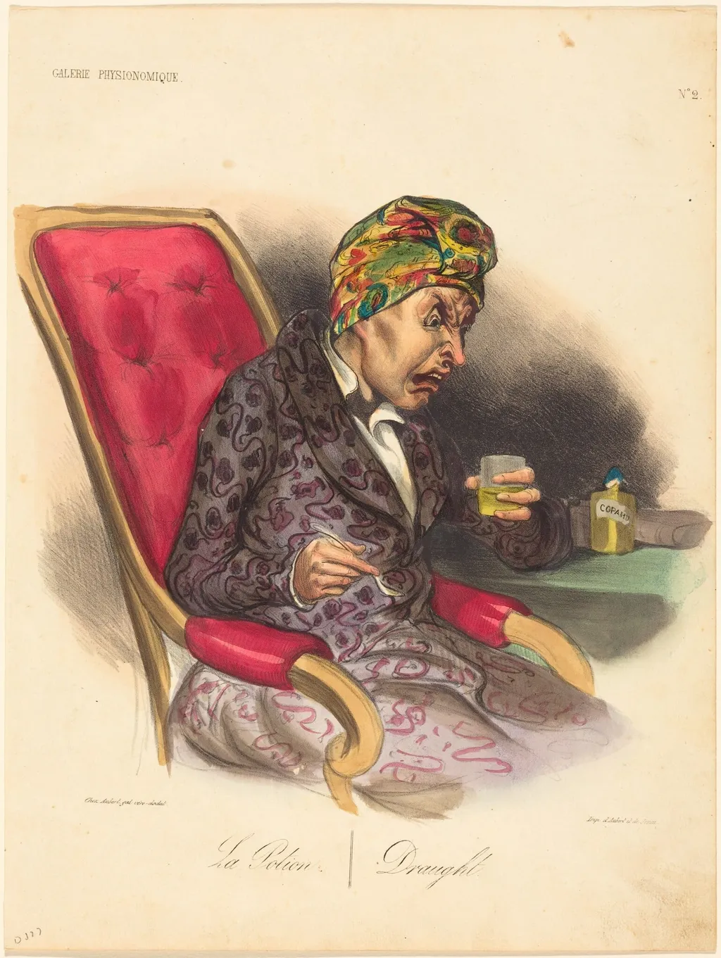 La Potion, by Honoré Daumier, ink, 1836