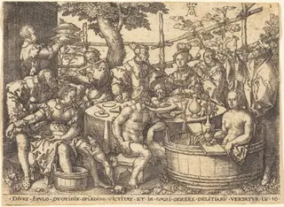 The Rich Man at the Table, by Heinrich Aldegrever, ink, 1554