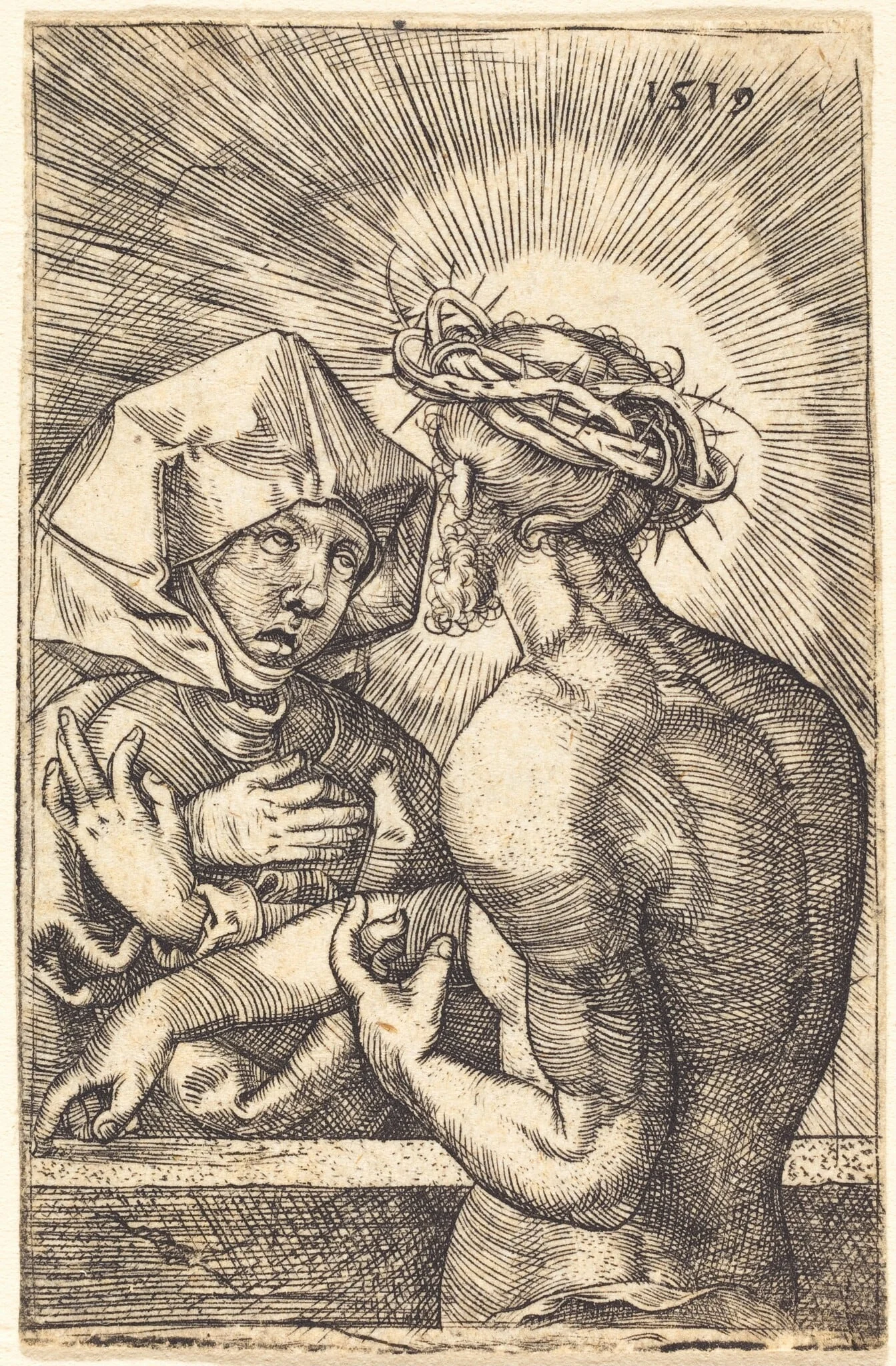 Christ Crowned with Thorns Speaking with His Mother, detail