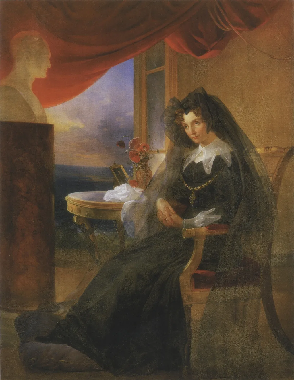 Portrait of Empress Dowager Yelizaveta Alekseevna, by Pyotr Basin, oil, 1831