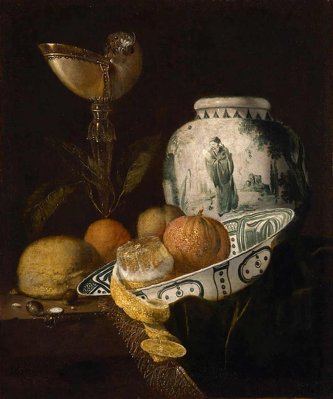 Stilleben mit Nautilusbecher und Ingwertopf, detail