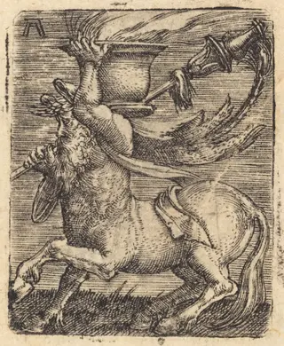 Centaur with a Vase, by Albrecht Altdorfer, ink, 1520
