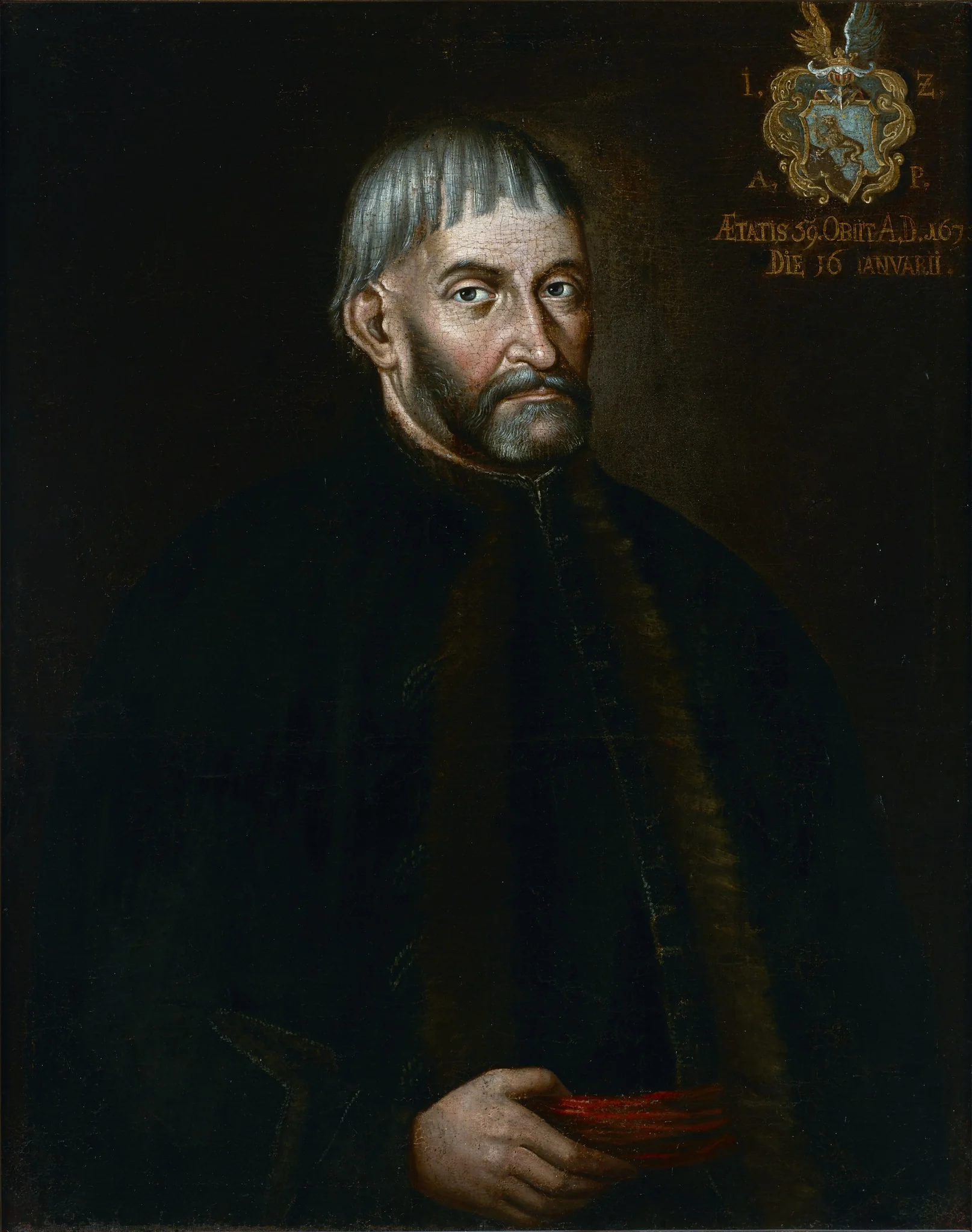 Portrait of Zyzemski, detail