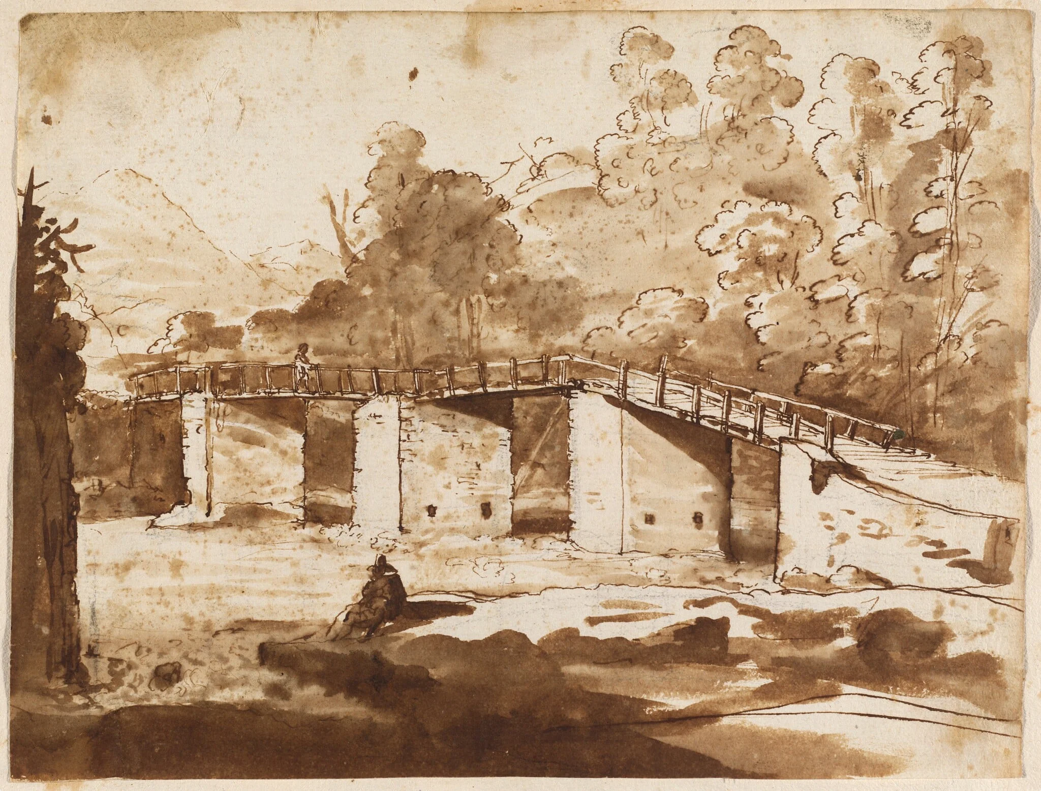 Landscape with a Bridge, detail