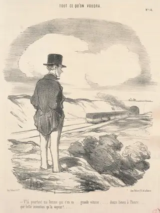 V'la pourtant ma femme qui s'en va ..., by Honoré Daumier, ink, 1850