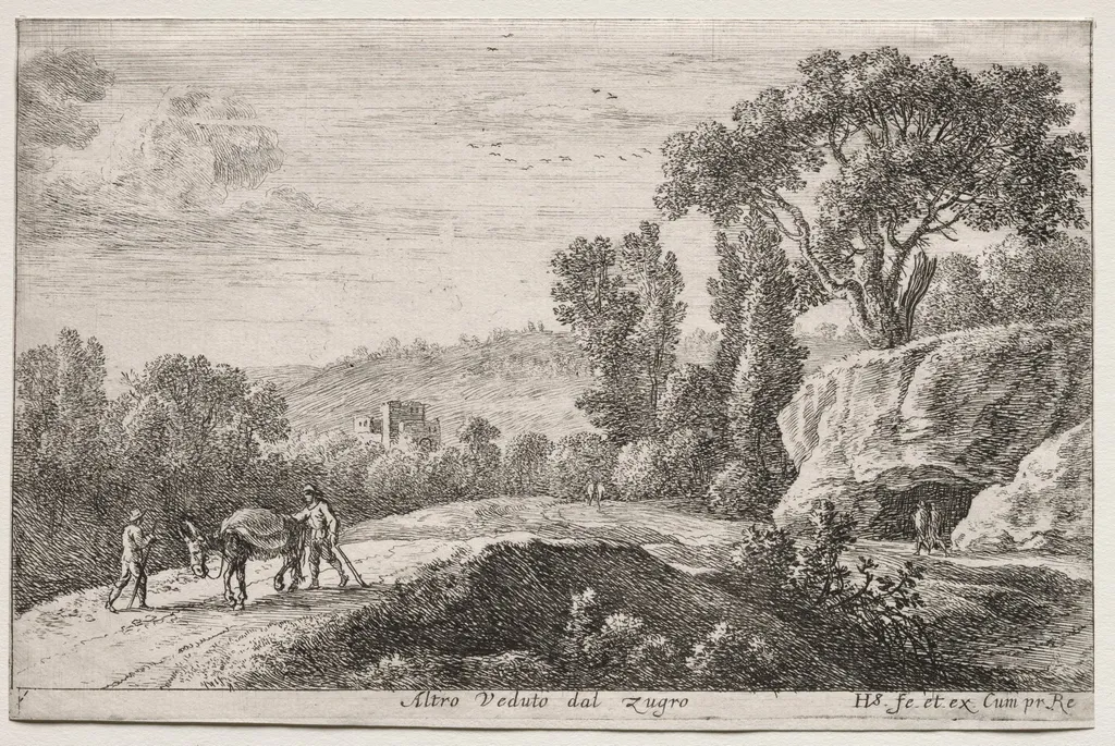 Diverse Views in and around Rome:  Second View of Zugro (Altro Veduto dal Zugro), by Herman van Swanevelt, 1652